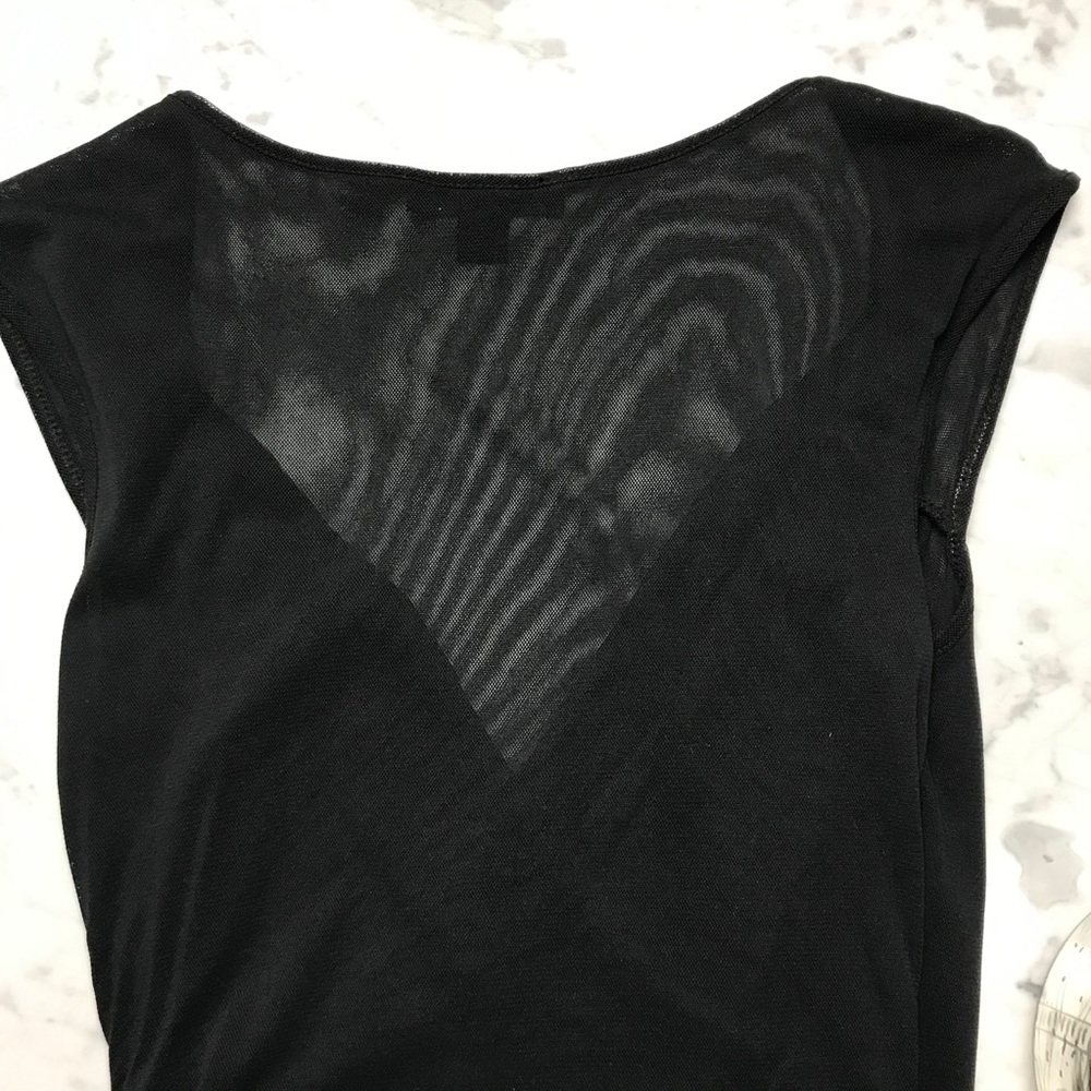 Express Deep V-Neck Black Sheer Top - Picture 8 of 9